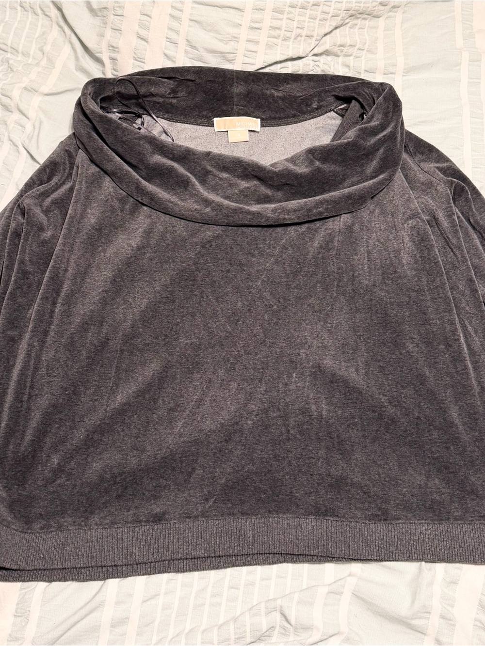 Michael Kors Charcoal Velvet Cowl Neck Sweater